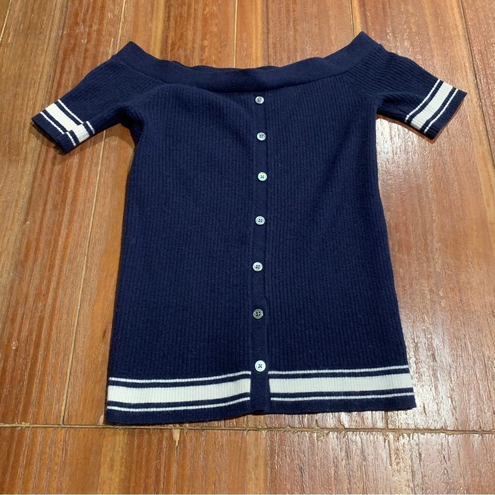 FRAME Wool Blend Off The Shoulder Harajuku Sweater Academia Size XL